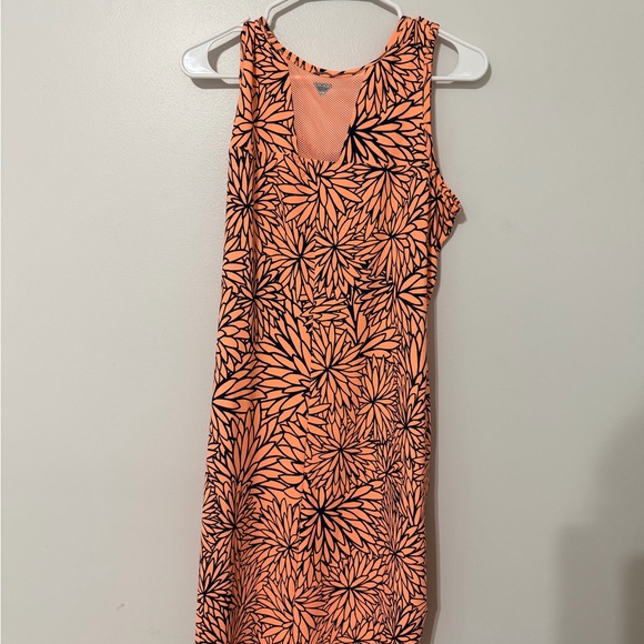 Columbia Peach and Black Patterned Midi Dress - Picture 2 of 4